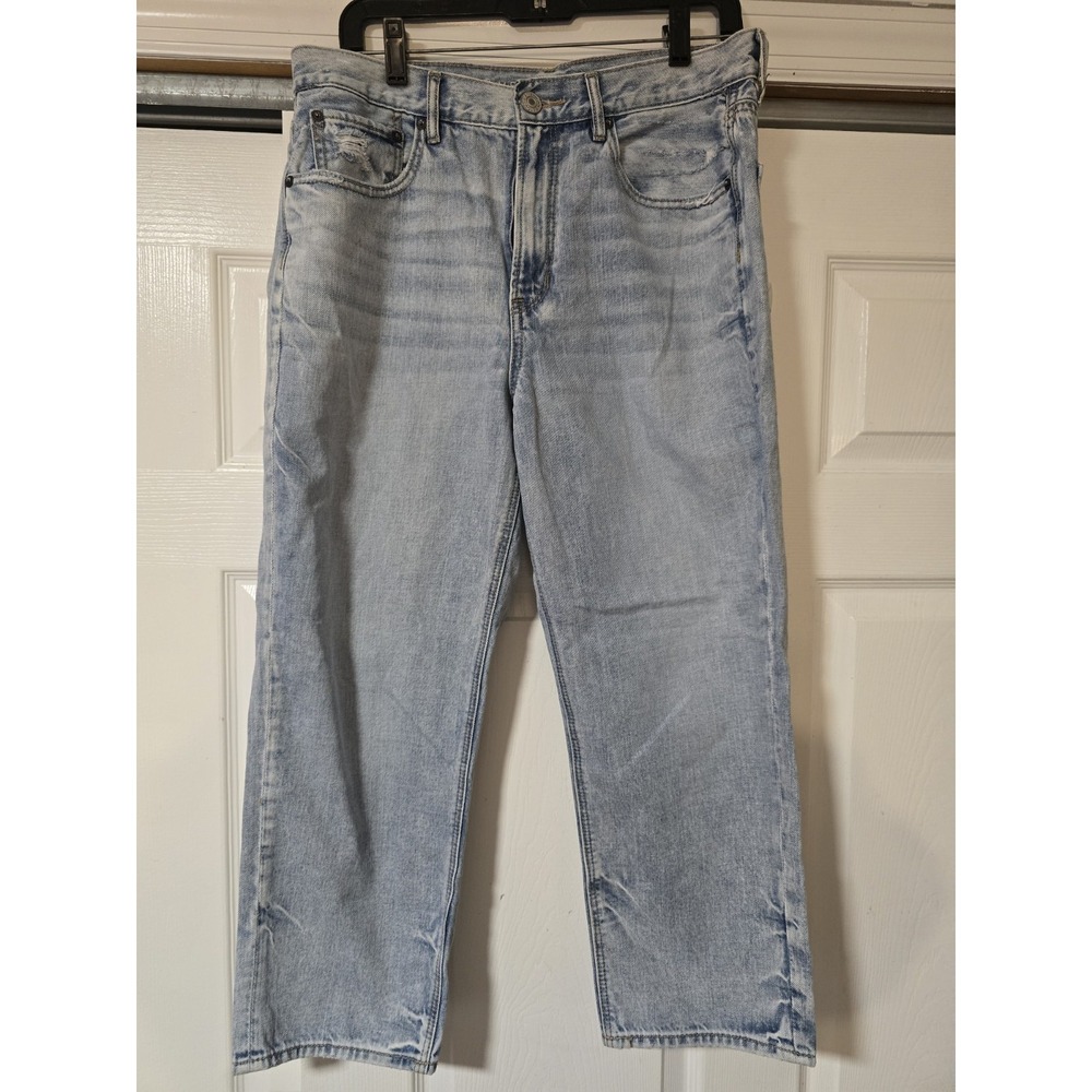 American Eagle 90s Boyfriend Jeans 8 X-SHORT black high rise stretch‎ waist